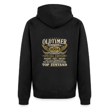 Oldtimer Baujahr 2004 Jahrgang Geburtstag Geschenk - Unisex Premium Bio Zip Hoodie - Schwarz - Hinten - Nico (187cm)