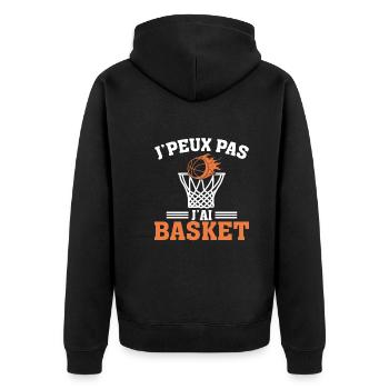 Je Peux Pas J'ai Basket - Veste à capuche bio Premium Unisexe - noir - Dos - Nico (187cm)
