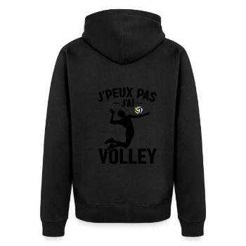 Je Peux Pas J'ai Volley - Veste à capuche bio Premium Unisexe - noir - Dos - Nico (187cm)