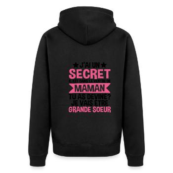 Bientôt Future Grande Soeur D'amour - Veste à capuche bio Premium Unisexe - noir - Dos - Nico (187cm)