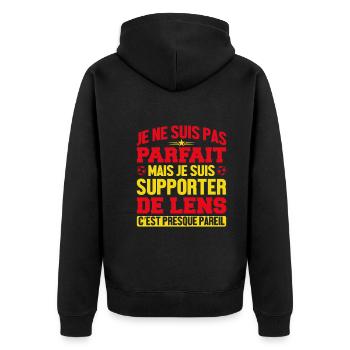 Je Suis Un Supporter De Lens Parfait - Veste à capuche bio Premium Unisexe - noir - Dos - Nico (187cm)