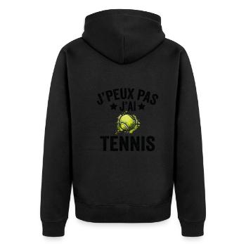 Je Peux Pas J'ai Tennis - Veste à capuche bio Premium Unisexe - noir - Dos - Nico (187cm)