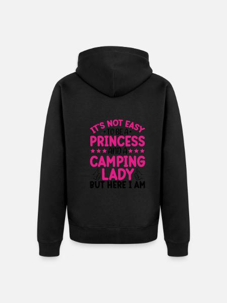 Ich bin eine Prinzessin und eine Campingdame - Unisex Premium Bio Zip Hoodie - Schwarz