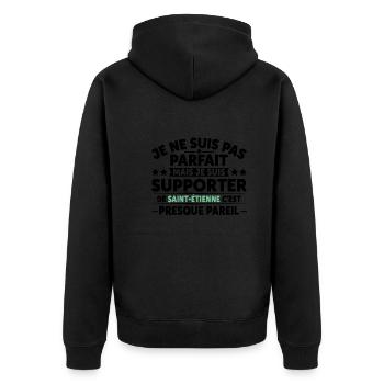 Supporter De Saint Étienne - Veste à capuche bio Premium Unisexe - noir - Dos - Nico (187cm)