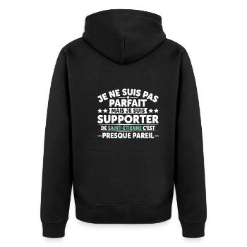 Supporter De Saint Étienne - Veste à capuche bio Premium Unisexe - noir - Dos - Nico (187cm)