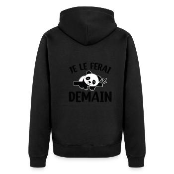 Je Le Ferai Demain - Veste à capuche bio Premium Unisexe - noir - Dos - Nico (187cm)