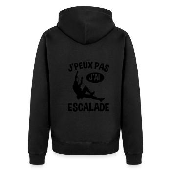 Je Peux Pas J'ai Escalade - Veste à capuche bio Premium Unisexe - noir - Dos - Nico (187cm)