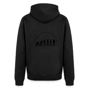 Evolution of the guitar - Unisex Premium Organic Zip Hoodie - black - Back - Nico (187cm)