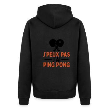 Je Peux Pas J'ai Ping Pong - Veste à capuche bio Premium Unisexe - noir - Dos - Nico (187cm)