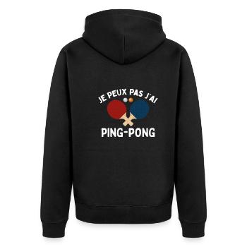 Je Peux Pas J'ai Ping Pong - Veste à capuche bio Premium Unisexe - noir - Dos - Nico (187cm)