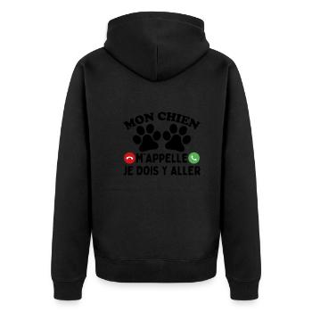 Mon Chien M'appelle - Veste à capuche bio Premium Unisexe - noir - Dos - Nico (187cm)