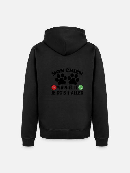 Mon Chien M'appelle - Veste à capuche bio Premium Unisexe - noir