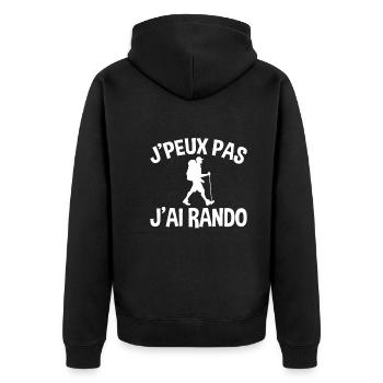 Je Peux Pas J'ai Rando - Veste à capuche bio Premium Unisexe - noir - Dos - Nico (187cm)