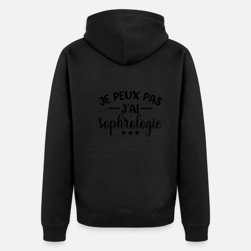 Je Peux Pas J'ai Sophrologie - Veste à capuche bio Premium Unisexe - noir