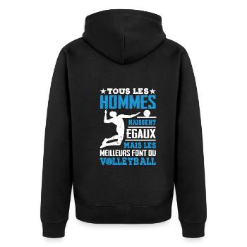 Les Meilleurs Hommes Font Du Volleyball - Veste à capuche bio Premium Unisexe - noir - Dos - Nico (187cm)