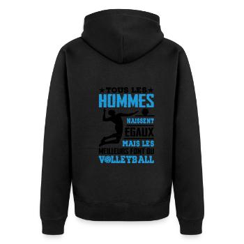 Les Meilleurs Hommes Font Du Volleyball - Veste à capuche bio Premium Unisexe - noir - Dos - Nico (187cm)