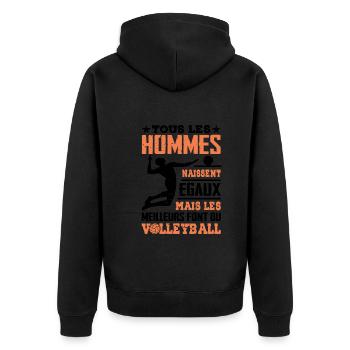 Les Meilleurs Hommes Font Du Volleyball - Veste à capuche bio Premium Unisexe - noir - Dos - Nico (187cm)