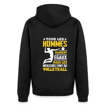 Les Meilleurs Hommes Font Du Volleyball - Veste à capuche bio Premium Unisexe - noir - Dos - Nico (187cm)