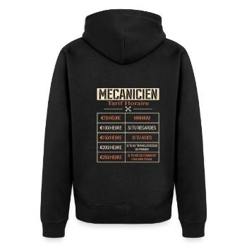 Tarif Horaire D'un Mécanicien Cadeau Humour - Veste à capuche bio Premium Unisexe - noir - Dos - Nico (187cm)