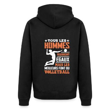 Les Meilleurs Hommes Font Du Volleyball - Veste à capuche bio Premium Unisexe - noir - Dos - Nico (187cm)