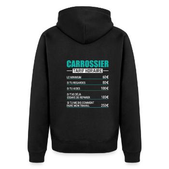 Le Tarif Horaire D'un Carrossier - Veste à capuche bio Premium Unisexe - noir - Dos - Nico (187cm)