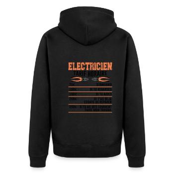 Le Tarif Horaire D'un Électricien - Veste à capuche bio Premium Unisexe - noir - Dos - Nico (187cm)