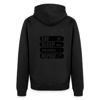 Manger Dormir Volleyball Répéter - Veste à capuche bio Premium Unisexe - noir - Dos - Nico (187cm)