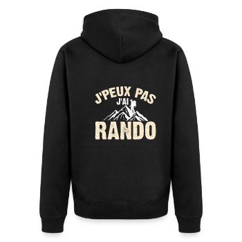 Je Peux Pas J'ai Rando - Veste à capuche bio Premium Unisexe - noir - Dos - Nico (187cm)