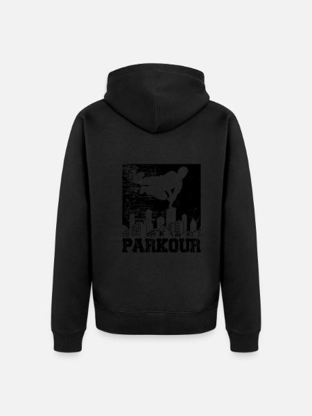 Parkour - Unisex Premium Organic Zip Hoodie - black