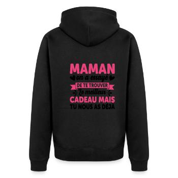 Maman Anniversaire Cadeau Fête Des Mères Noël Mama - Veste à capuche bio Premium Unisexe - noir - Dos - Nico (187cm)