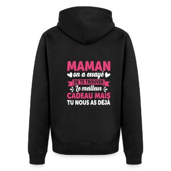 Maman Anniversaire Cadeau Fête Des Mères Noël Mama - Veste à capuche bio Premium Unisexe - noir - Dos - Nico (187cm)