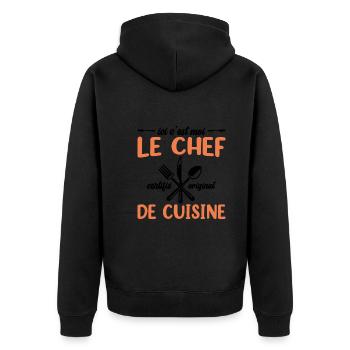 Ici C'est Moi Le Chef Cuisine Restaurant Cuisinier - Veste à capuche bio Premium Unisexe - noir - Dos - Nico (187cm)