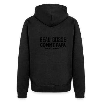 Beau Gosse Comme Papa Cadeau Maman Body Enceinte - Veste à capuche bio Premium Unisexe - noir - Dos - Nico (187cm)