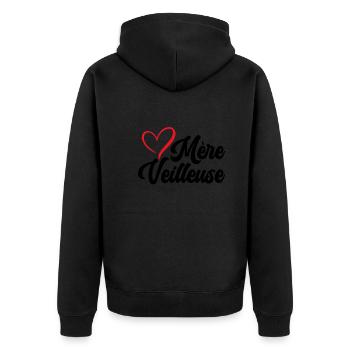 Mère Veilleuse Maman Fête Des Mères Anniversaire - Veste à capuche bio Premium Unisexe - noir - Dos - Nico (187cm)