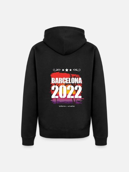 Barcelona 2022 - Unisex Premium Bio Zip Hoodie - Schwarz