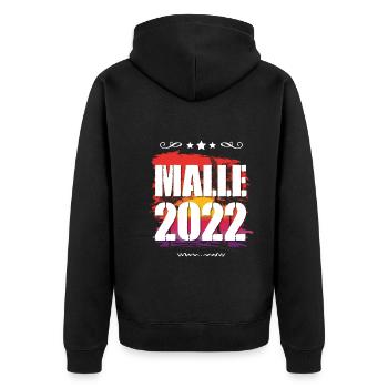 Malle 2022 - Unisex Premium Bio Zip Hoodie - Schwarz - Hinten - Nico (187cm)