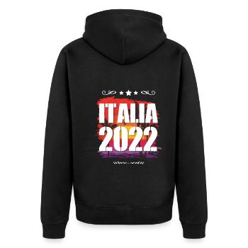Italia 2022 - Unisex Premium Organic Zip Hoodie - black - Back - Nico (187cm)