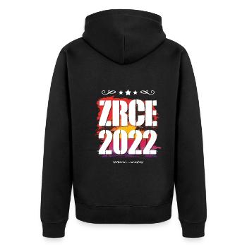 Zrce 2022 - Unisex Premium Bio Zip Hoodie - Schwarz - Hinten - Nico (187cm)