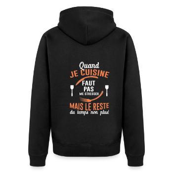 Cuisine Cuisinier Restaurant Cadeau Cuisinière Bbq - Veste à capuche bio Premium Unisexe - noir - Dos - Nico (187cm)