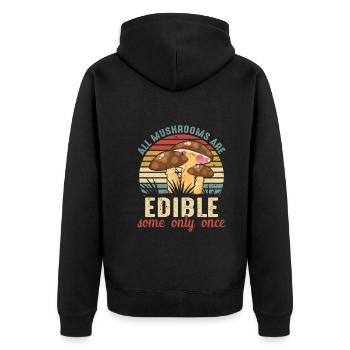 Champignon Cadeau Forêt Idée Cadeau Nature Automne - Veste à capuche bio Premium Unisexe - noir - Dos - Nico (187cm)