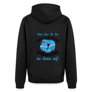 Plongée Sous Marine Mer Idée Cadeau Plongeur Océan - Veste à capuche bio Premium Unisexe - noir - Dos - Nico (187cm)