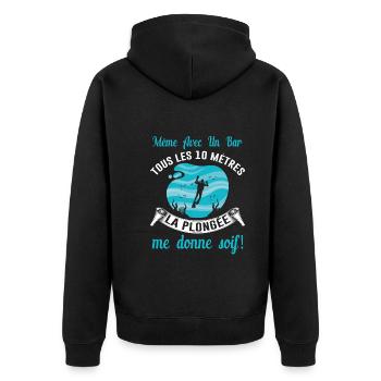 Plongée Sous Marine Mer Idée Cadeau Plongeur Océan - Veste à capuche bio Premium Unisexe - noir - Dos - Nico (187cm)