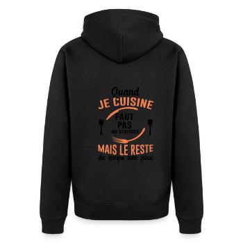 Cuisine Cuisinier Restaurant Cadeau Cuisinière Bbq - Veste à capuche bio Premium Unisexe - noir - Dos - Nico (187cm)