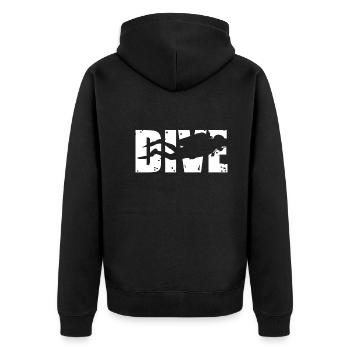 Diving Sport Sea Birthday Gift Idea Fish - Unisex Premium Organic Zip Hoodie - black - Back - Nico (187cm)