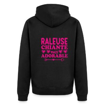 Raleuse Chiante Mais Adorable - Veste à capuche bio Premium Unisexe - noir - Dos - Nico (187cm)