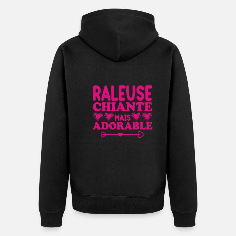 Raleuse Chiante Mais Adorable - Veste à capuche bio Premium Unisexe - noir