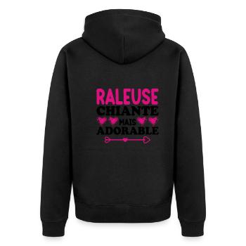 Raleuse Chiante Mais Adorable - Veste à capuche bio Premium Unisexe - noir - Dos - Nico (187cm)