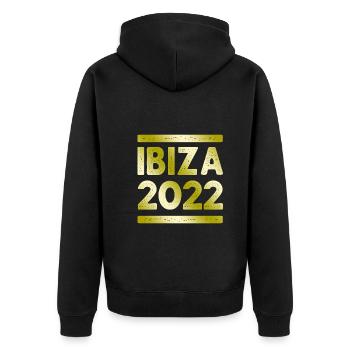 Ibiza Party Crew - Unisex Premium Organic Zip Hoodie - black - Back - Nico (187cm)