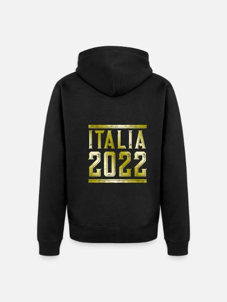 Italia 2022 Gold - Unisex Premium Organic Zip Hoodie - black