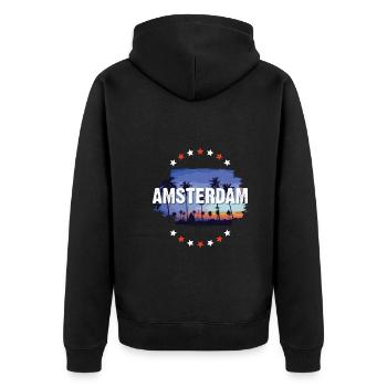 Amsterdam - Veste à capuche bio Premium Unisexe - noir - Dos - Nico (187cm)